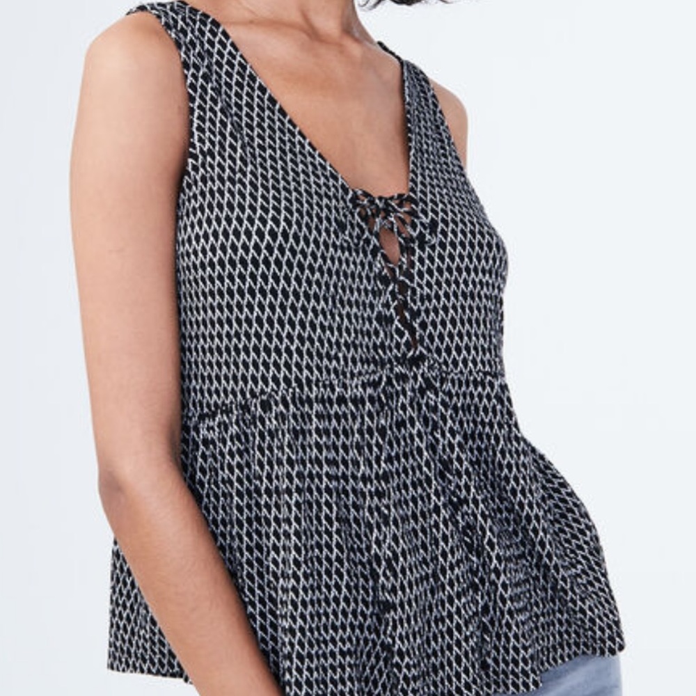 Aeropostale• printed lace up peplum tank top